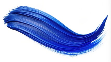Poster - Abstract Blue Paint Stroke on a White Background