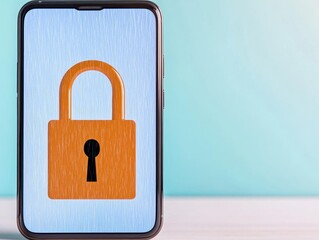 Aufkleber - A smartphone displaying a digital lock symbol, emphasizing cybersecurity and data protection