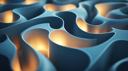 Poster - abstract architectural maze: a captivating view of an abstract architectural maze, the flowing lines