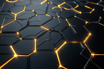 Poster - 3d rendered concept of glowing chemical structures in an abstract formation