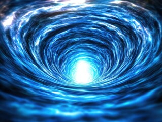 Aufkleber - A swirling blue vortex leading to light