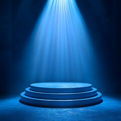 Poster - minimalist glowing podium icon with faint rays symbolizing leadership born from education