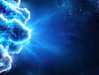 Poster - A technologythemed wallpaper featuring abstract cloud computing elements , cloud, technology, computing, network, data