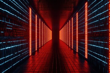 Poster - Surreal Floating Data Environment with Encrypted Patterns and Mysterious Glow in Digital Realm