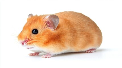 Poster - Realistic golden hamster on a white background