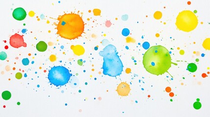 Poster - Vibrant watercolor splashes in various colors creating an abstract artistic background
