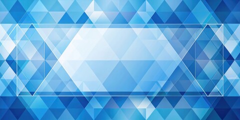 Fototapete - Abstract Geometric Background with a Rectangular Frame Featuring a Gradient of Blue and White Tones
