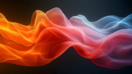Poster - Abstract Colorful Wave Background: Red Orange Pink Blue Purple Gradient Mesh