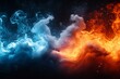 ©  QuantumMuse - Colorful swirling patterns create a dynamic interplay between fire and ice elements
