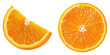 © LOMOSONIC - Fresh orange slice and half on transparency background, showcasing vibrant citrus fruit