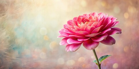 Poster - A Single Pink Flower with Soft Bokeh Background, a Symbol of Delicate Beauty and Tranquility