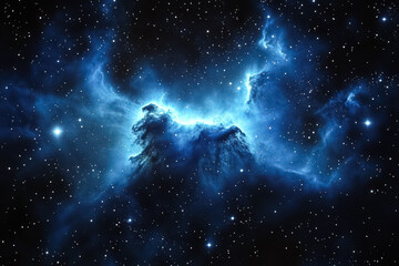 Wall Mural - blue cloud in the sky with many stars. the stars are scattered all over the sky. the sky is dark and