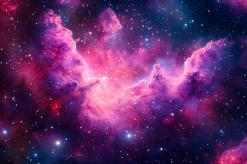Wall Mural - colorful galaxy with pink clouds and stars. the sky is filled with a variety of colors and the stars