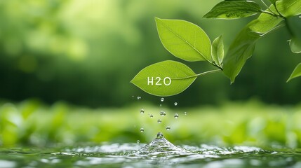 Poster - Breathtaking perspective showcasing the mesmerizing beauty of water droplets glistening on the surface of lush vibrant green leaves
