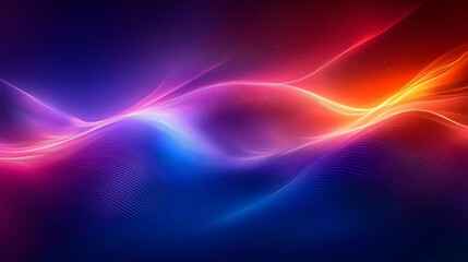 Poster - Abstract Red Blue Purple Wave Background with Glowing Light Effect