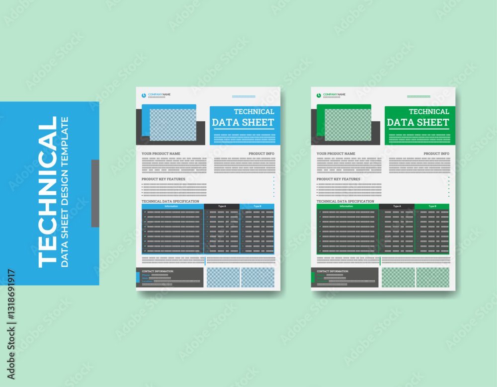 Technical Data Sheet Design Stock Vector | Adobe Stock