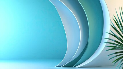 Wall Mural - a bright cyan background with a smooth gradient and clean space for modern typography or marketing.