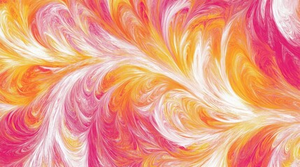 Poster - vibrant abstract swirl of pink, orange, and white hues resembling a fluid painting