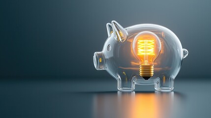 Poster - glowing pig lamp a futuristic 3d visualization of an innovative lighting concept representing techno