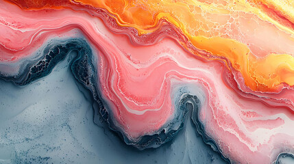 Poster - Colorful Abstract Fluid Art Background with Vibrant Swirls and Glitter