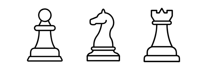 chess piece icon, chess piece line art - simple line art of chess piece, perfect for chess piece log