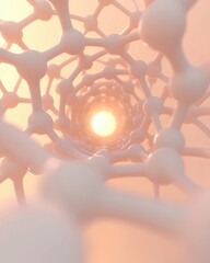 Poster - innovation, creativity concept with geometric fractals and glowing core.