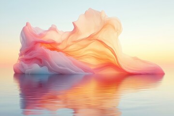 Poster - digital transformation concept with an abstract cloud shape glowing.