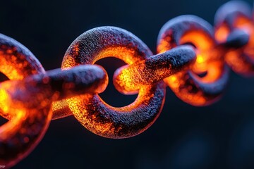 Poster - concept with glowing links symbolizing smart contracts.