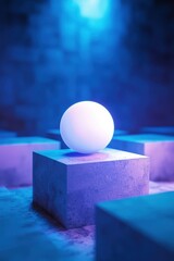 Poster - strategic planning concept with intersecting paths and glowing orb.