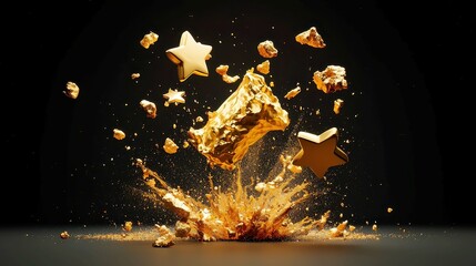Poster - Stellar Testimonial Animation, Engaging 3D vector design showcasing five-star reviews, emphasizing premium service quality in a captivating motion graphic display