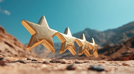 Poster - Three-Dimensional Motion Graphic Five-Star Testimonial, showcasing exceptional service quality, vibrant colors, dynamic design, engaging visuals, inviting atmosphere, clear message