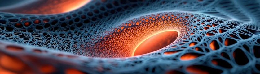 Poster - Geometric fractals, glowing core, innovation, creativity, concept emphasizing chaotic beauty and transformation.