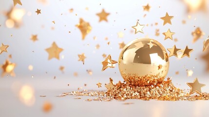 Poster - Glowing 5-Star Quality Award, 3D vector design, dynamic motion graphic, symbolizing excellence and customer satisfaction in a bright, open space
