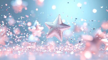 Poster - 3D Motion Graphic of Unwavering 5-Star Endorsement, Celebrating Excellence with Bold Design, Vibrant Colors, and Dynamic Elements in an Open Environment