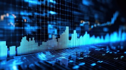 Poster - financial landscape visualization showcasing stock market trends, investment opportunities, and data analysis.