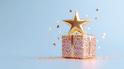 Poster - 3D Vector Motion Graphic Showcasing Stellar Performance and 5-Star Acclaim for Exceptional Service in a Vibrant and Engaging Visual Environment