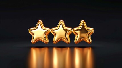 Poster - Glowing Five-Star Review Motion Graphic, vibrant 3D vector design showcasing ultimate satisfaction, emphasizing outstanding service, bright and engaging visual elements, free space for text.