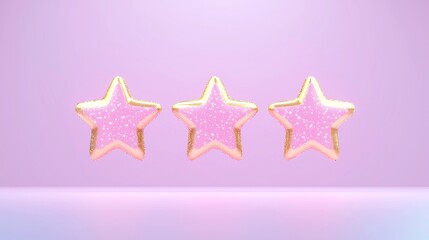 Poster - Glowing 5-Star Review Graphic, vibrant 3D vector design showcasing ultimate satisfaction, ideal for highlighting exceptional service in promotional materials, free space for text integration