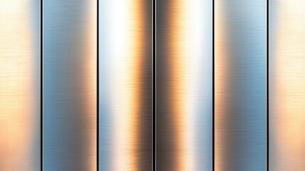Poster - Polished Metal Surface Reflecting Light in Elegant Design with Colorful Highlights