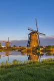 Traditional Dutch windmills in Kinderdijk - Unesco site, The Netherlands