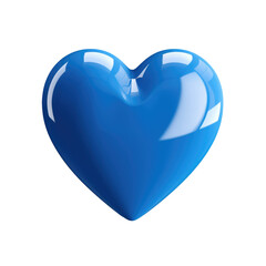 Wall Mural - blue heart on transparent background