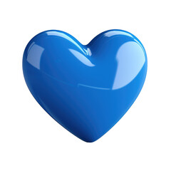 Wall Mural - blue heart on transparent background