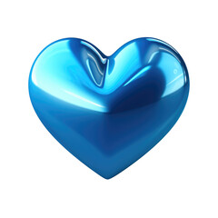 Wall Mural - blue heart on transparent background