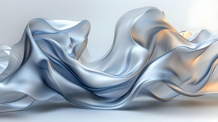 Poster - Silver Fabric Drapery Abstract Background