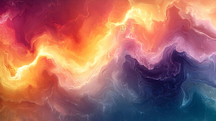 Poster - Vibrant Abstract Art Background with Swirling Colors and Dynamic Wave Pattern