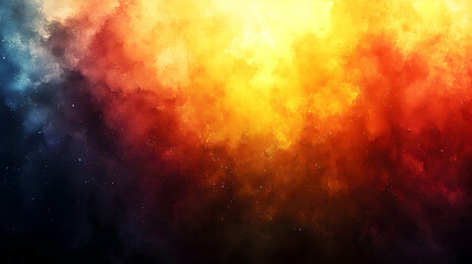 Poster - Vibrant Abstract Cosmic Background with Orange Yellow Red and Blue Hues