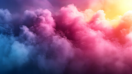Wall Mural - Vibrant Colorful Cloudscape: Pink Purple Blue Hues Glowing Abstract Art Background