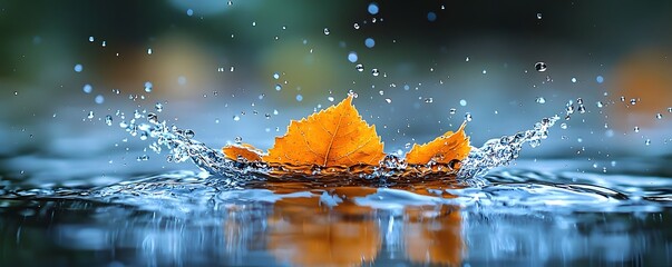 Poster - Captivating Water Droplet Refracting the World with Clarity and Purity