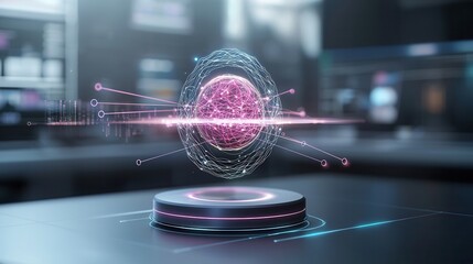 Poster - Visionary Evolution Concept with Glowing Neural Connections in a Futuristic Space