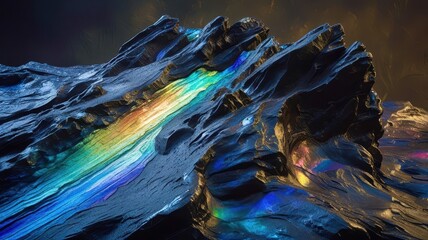 Poster - A mountain with a rainbow in the sky